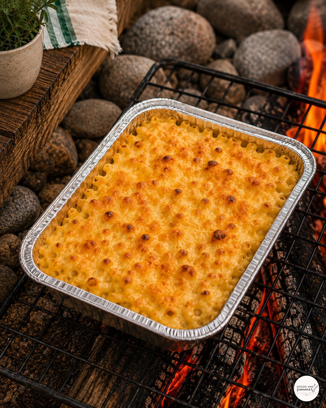 Campfire Mac And Cheese, Made Right There At The Fire Pit