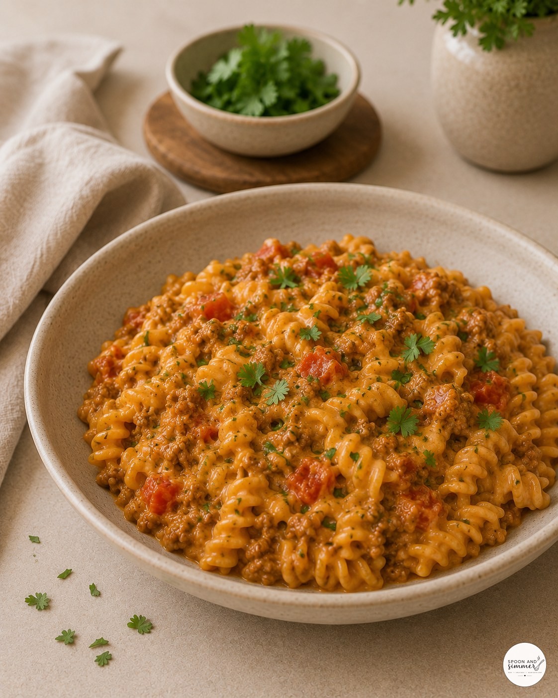 Cheesy Taco Pasta (One Skillet, Weeknight - Proof)