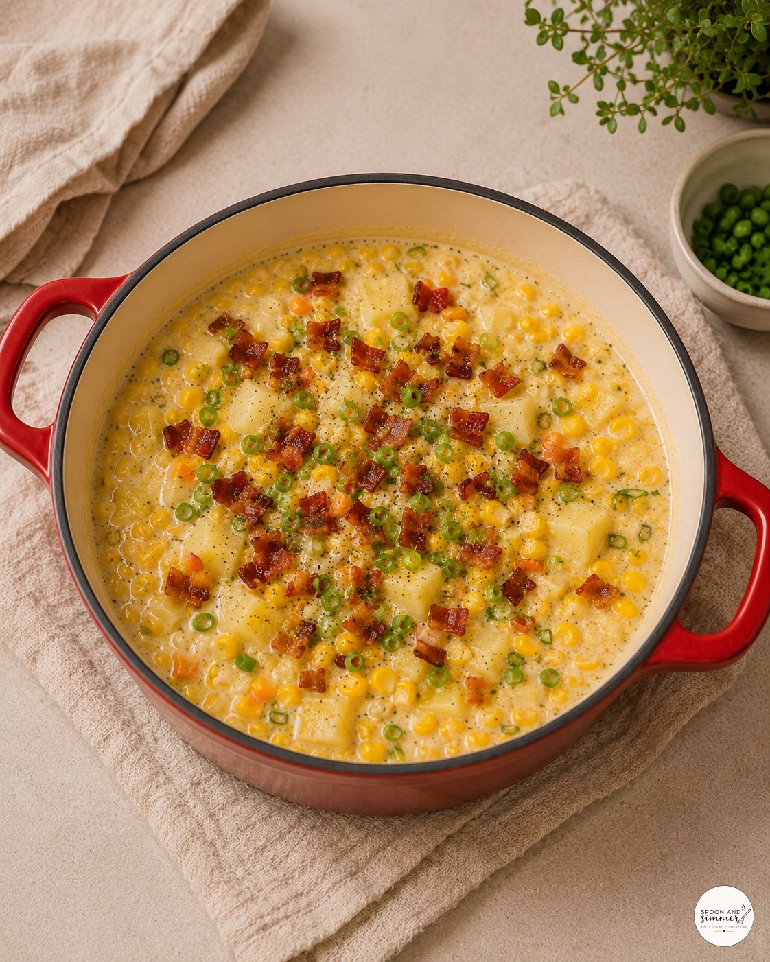 Corn Chowder With Bacon - My One - Pot Weeknight Favorite