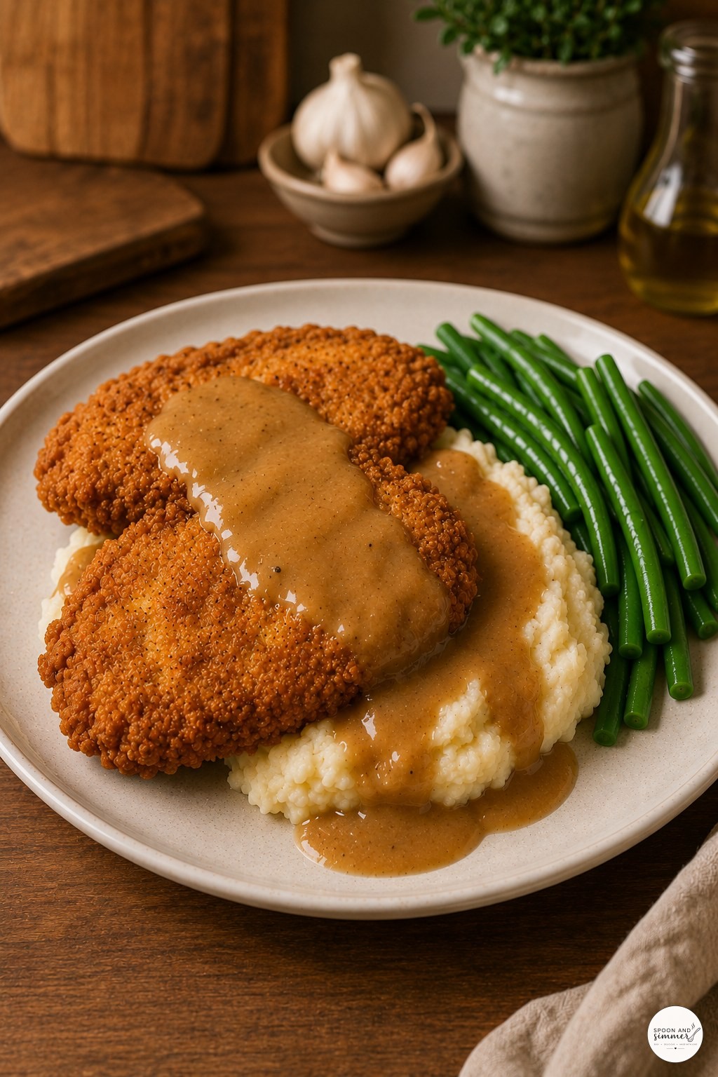 Country Fried Chicken With Gravy (Crispy Cutlets, Real