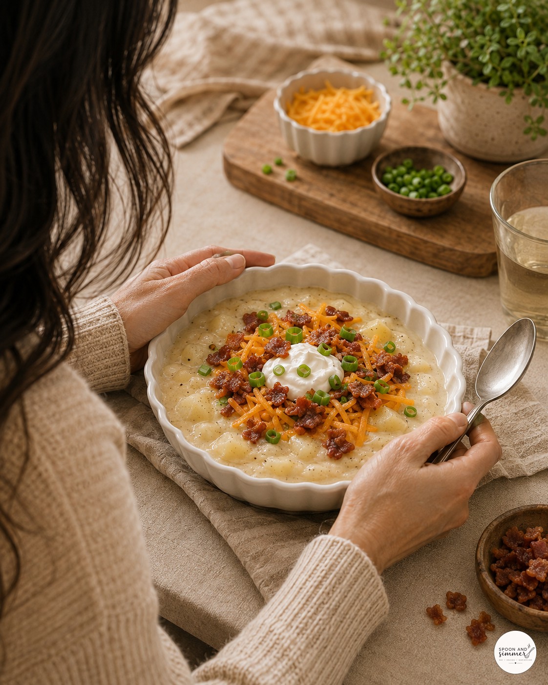 Loaded Baked Potato Soup (Slow Cooker Method)