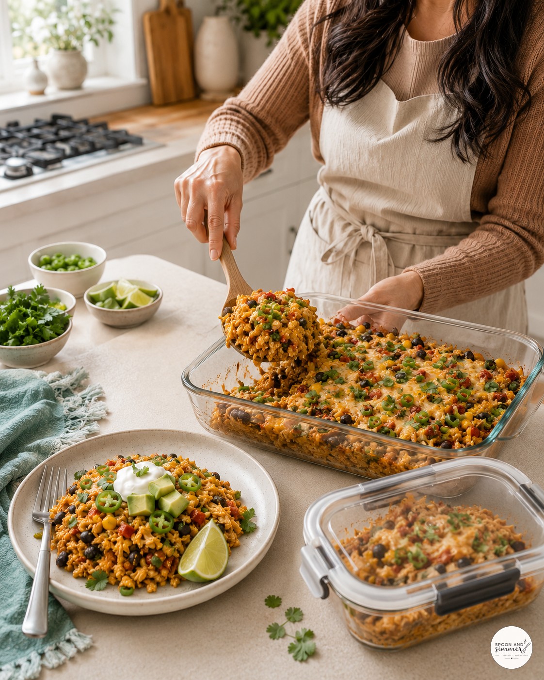 One - Pan Chicken Burrito Casserole (The Weeknight Dinner