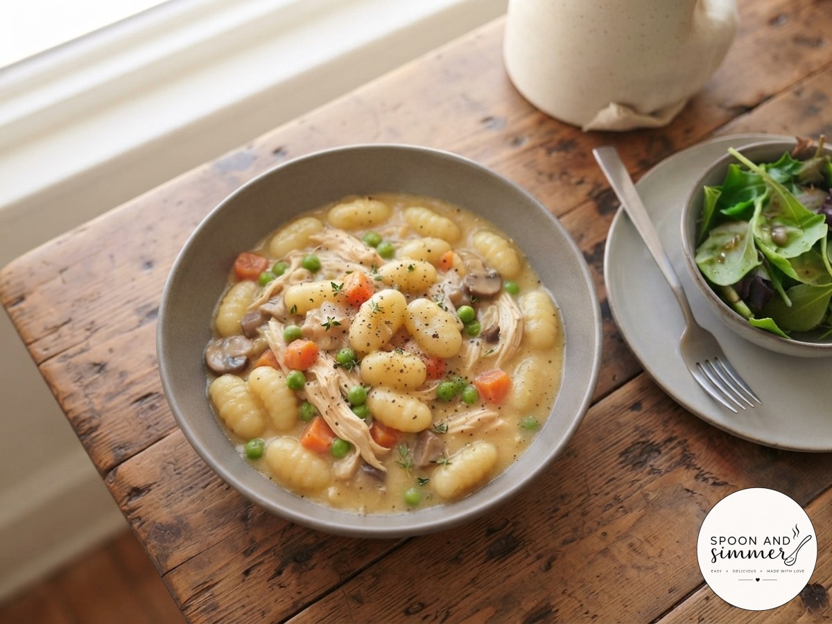One Pot Gnocchi Chicken Pot Pie