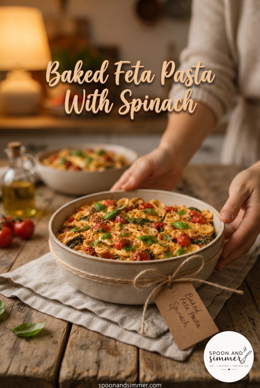 Baked Feta Pasta With Spinach