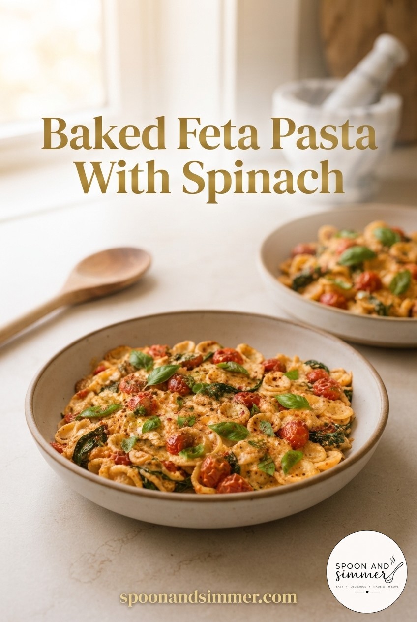 Baked Feta Pasta With Spinach