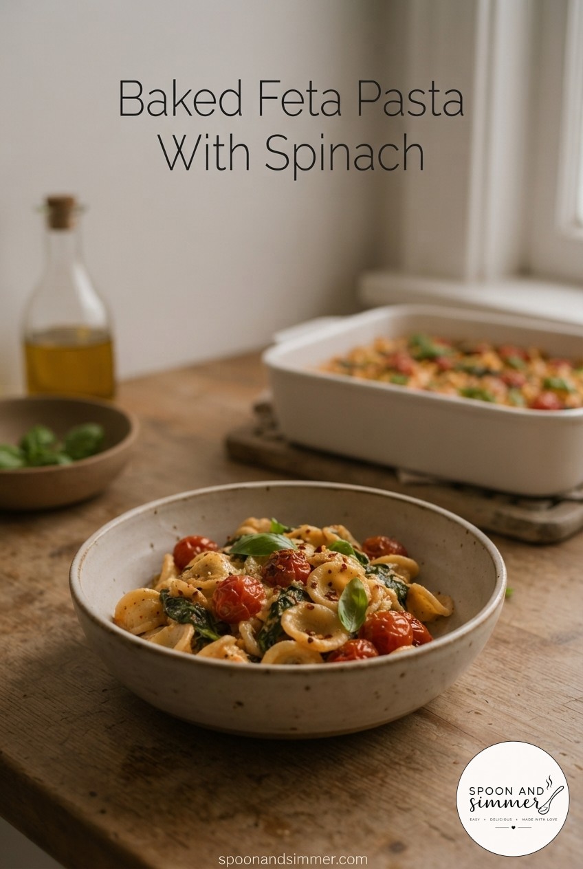 Baked Feta Pasta With Spinach