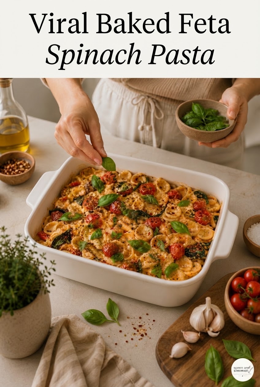 Viral Baked Feta Spinach Pasta