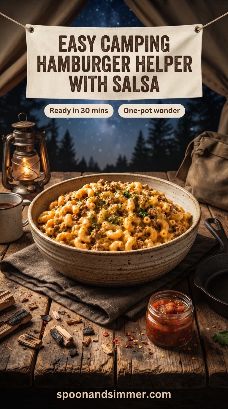 Easy Camping Hamburger Helper with Salsa