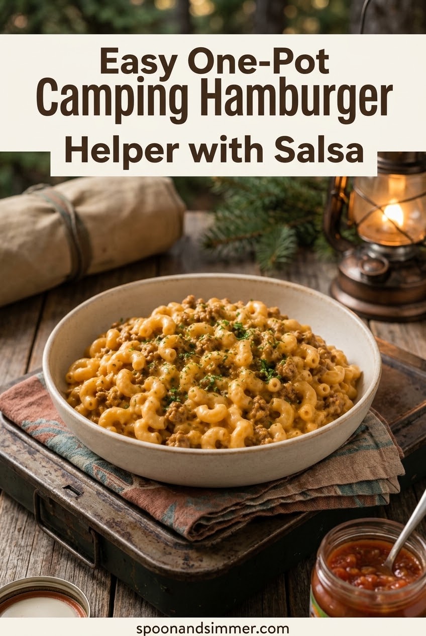 Easy One-Pot Camping Hamburger Helper with Salsa