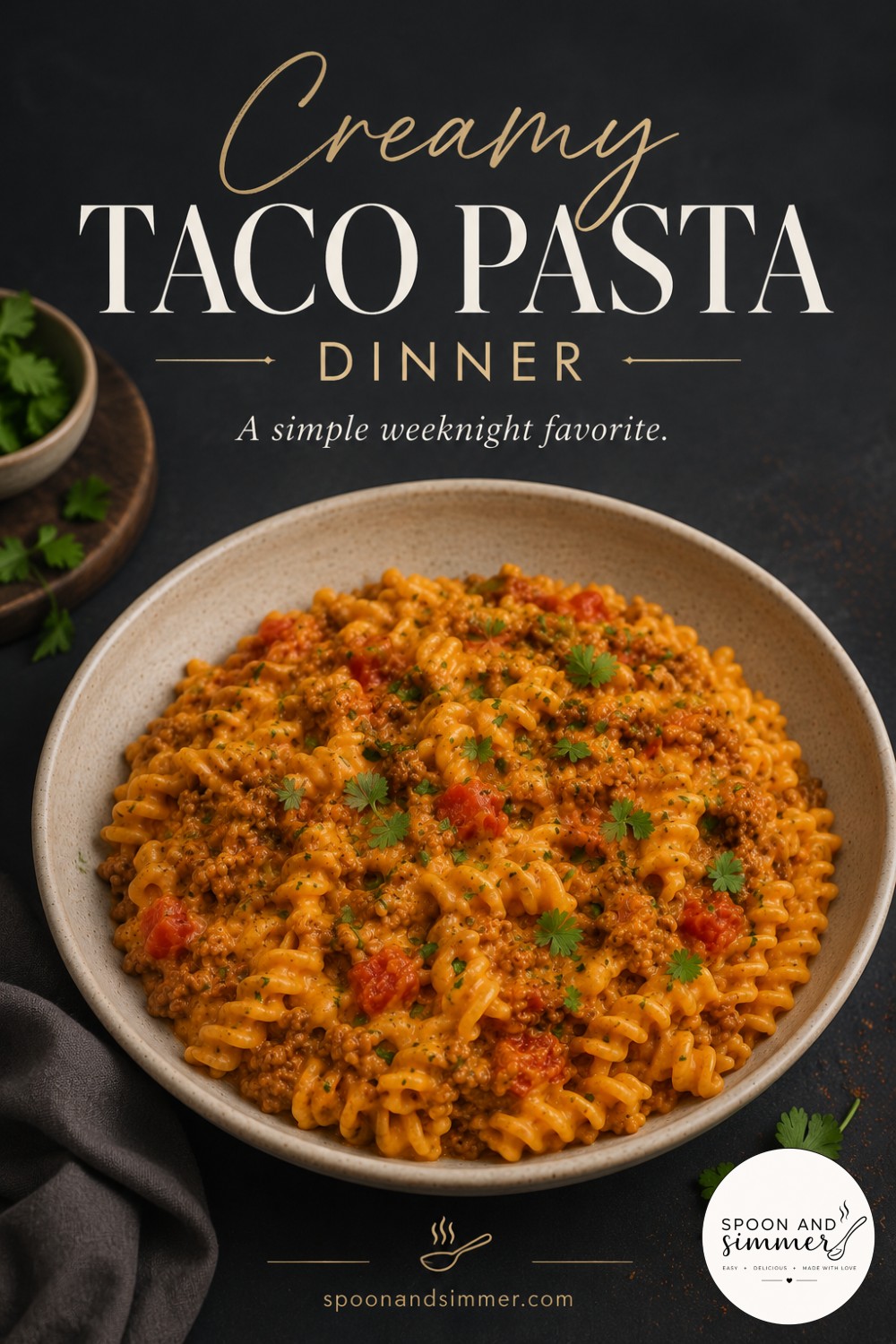 Creamy TACO PASTA DINNER