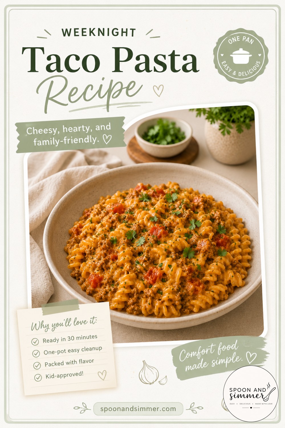 WEEKNIGHT Taco Pasta Recipe