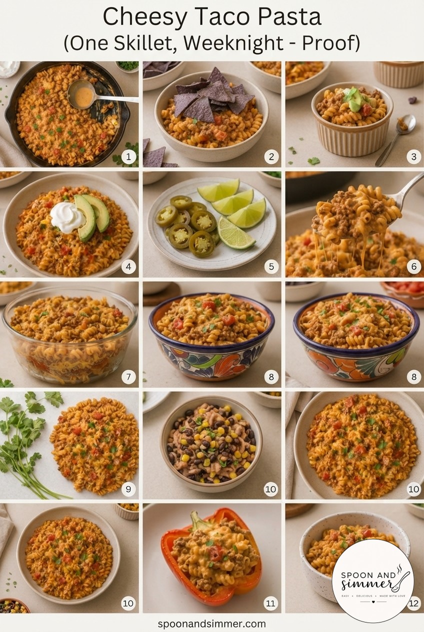 Cheesy Taco Pasta (One Skillet, Weeknight - Proof)