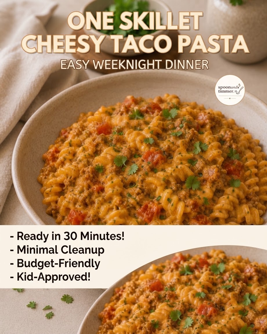 One Skillet Cheesy Taco Pasta