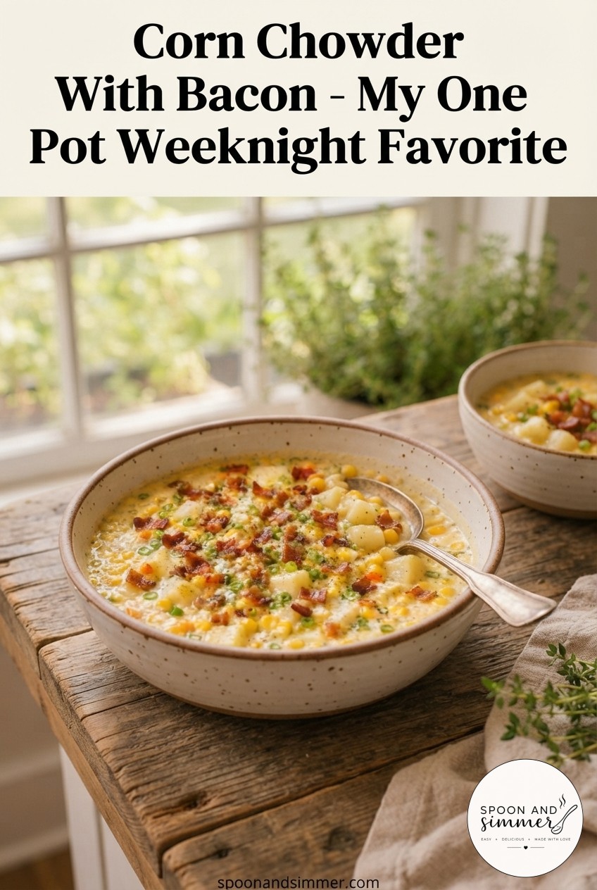 Corn Chowder With Bacon - My One - Pot Weeknight Favorite