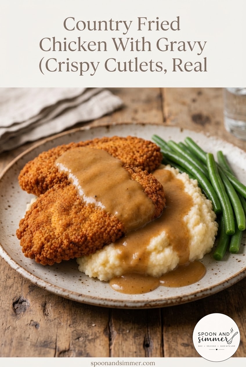 Country Fried Chicken With Gravy (Crispy Cutlets, Real