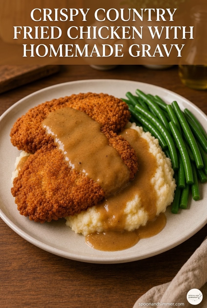 Crispy Country Fried Chicken With Homemade Gravy