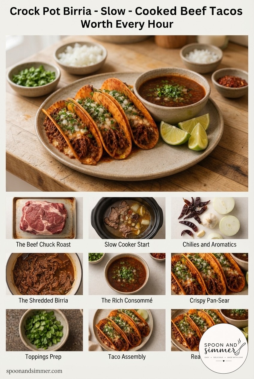 Crock Pot Birria - Slow - Cooked Beef Tacos Worth Every Hour