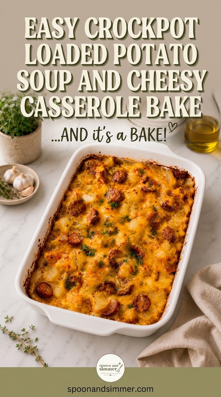 Easy Crockpot Loaded Potato Soup And Cheesy Casserole Bake