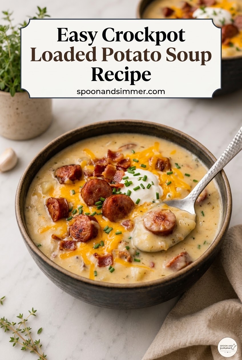 Easy Crockpot Loaded Potato Soup Recipe