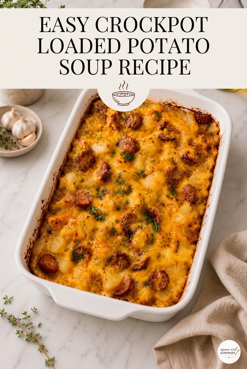 Easy Crockpot Loaded Potato Soup Recipe