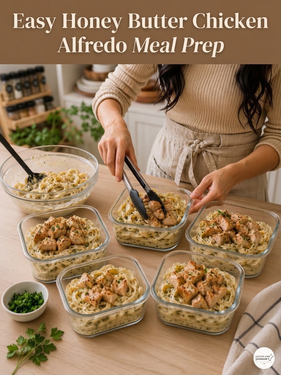 Easy Honey Butter Chicken Alfredo Meal Prep