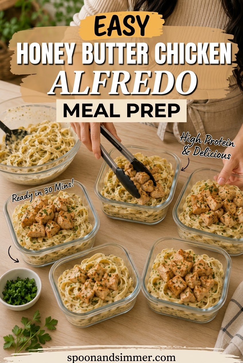 Easy Honey Butter Chicken Alfredo Meal Prep