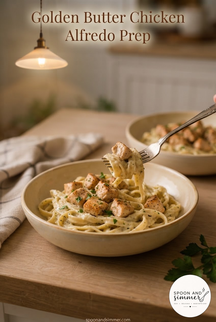 Golden Butter Chicken Alfredo Prep