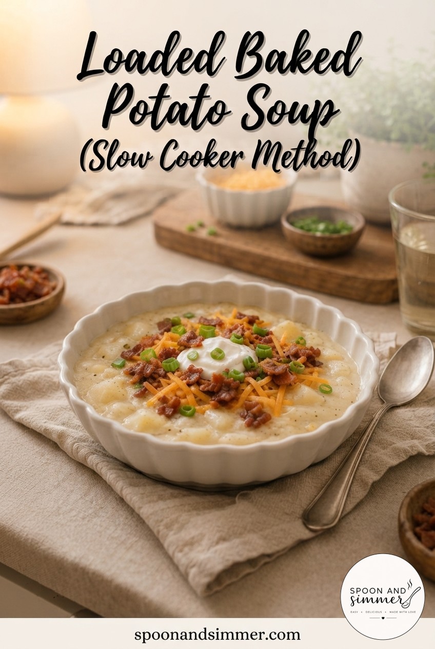 Loaded Baked Potato Soup (Slow Cooker Method)