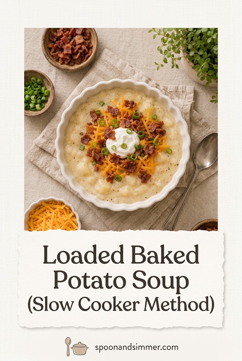 Loaded Baked Potato Soup (Slow Cooker Method)