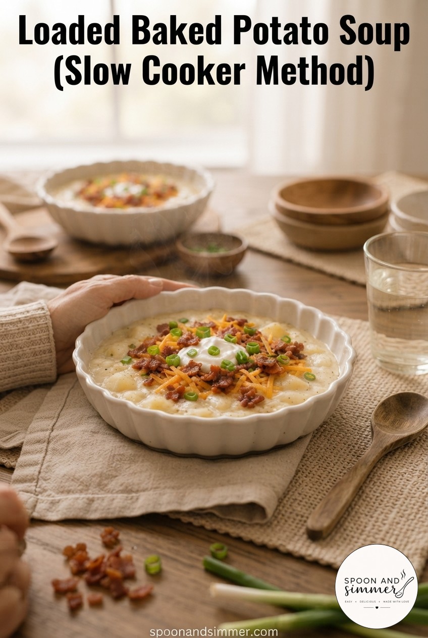 Loaded Baked Potato Soup (Slow Cooker Method)