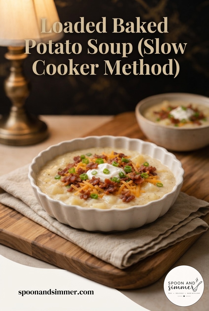 Loaded Baked Potato Soup (Slow Cooker Method)