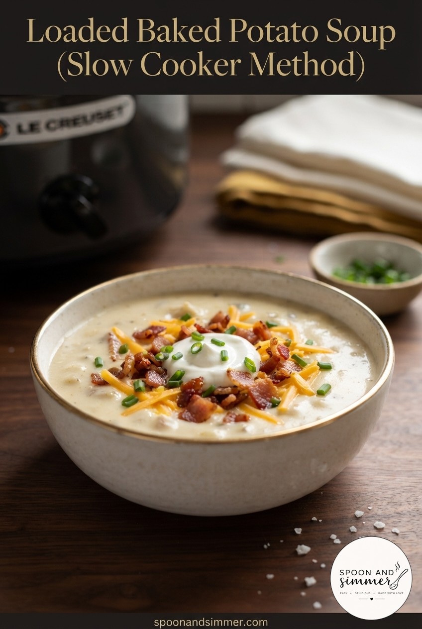 Loaded Baked Potato Soup (Slow Cooker Method)