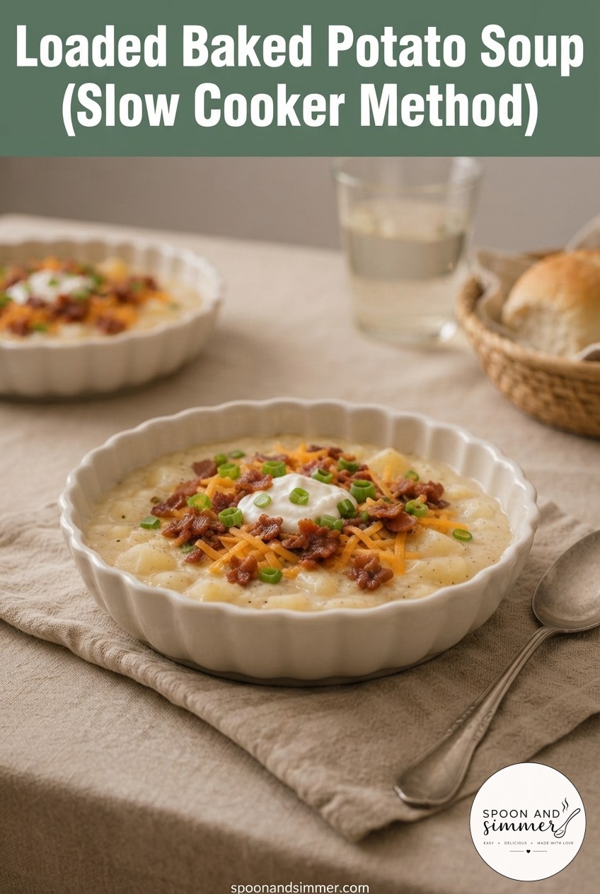 Loaded Baked Potato Soup (Slow Cooker Method)