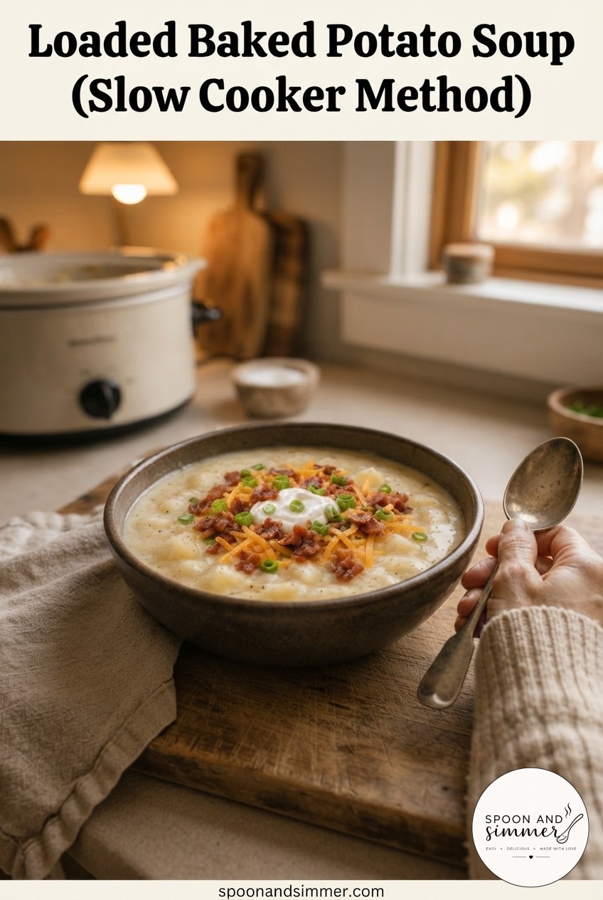 Loaded Baked Potato Soup (Slow Cooker Method)