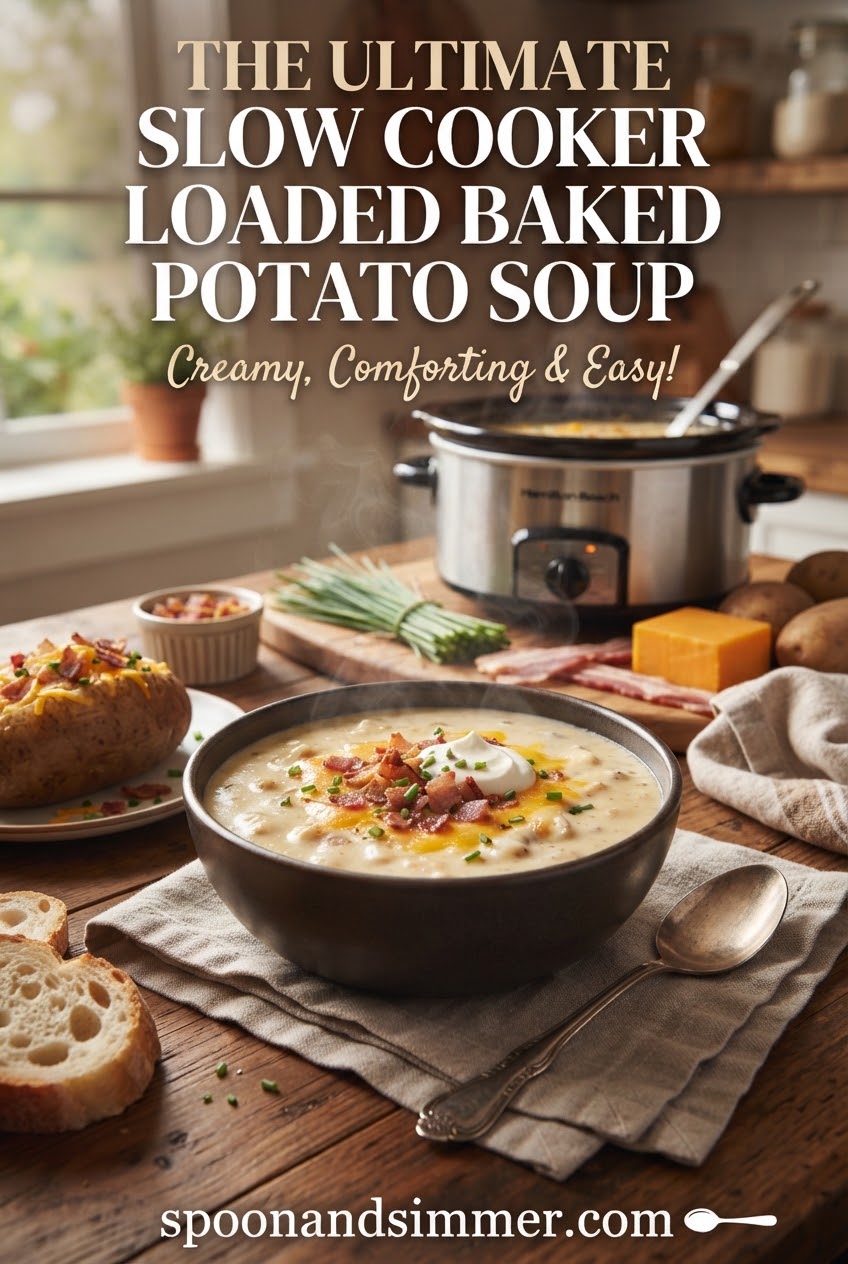 The Ultimate Slow Cooker Loaded Baked Potato Soup