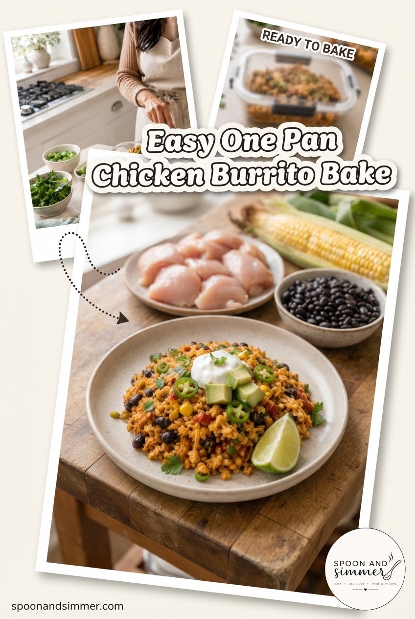 Easy One Pan Chicken Burrito Bake
