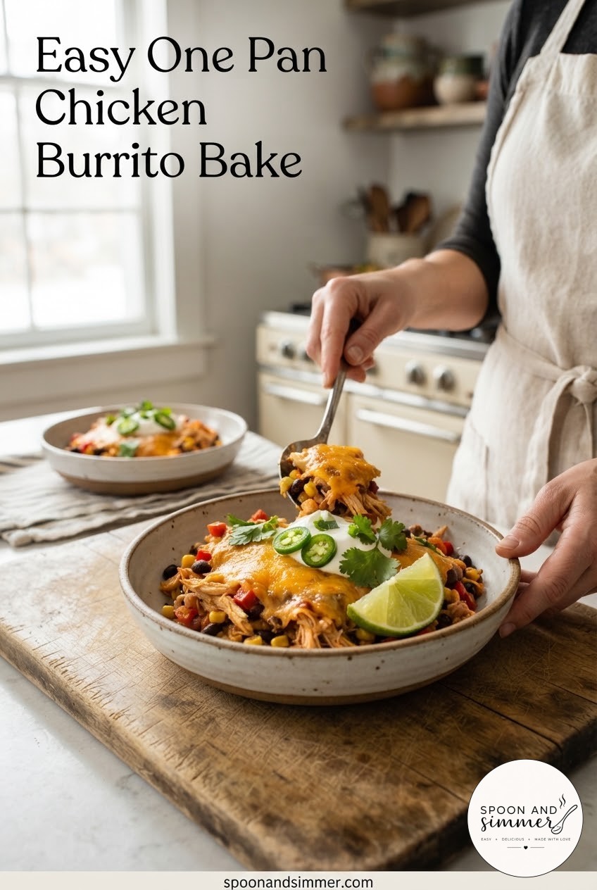 Easy One Pan Chicken Burrito Bake