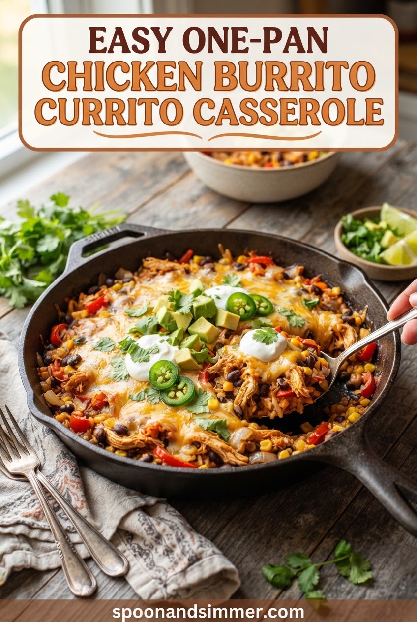 Easy One-Pan Chicken Burrito Casserole