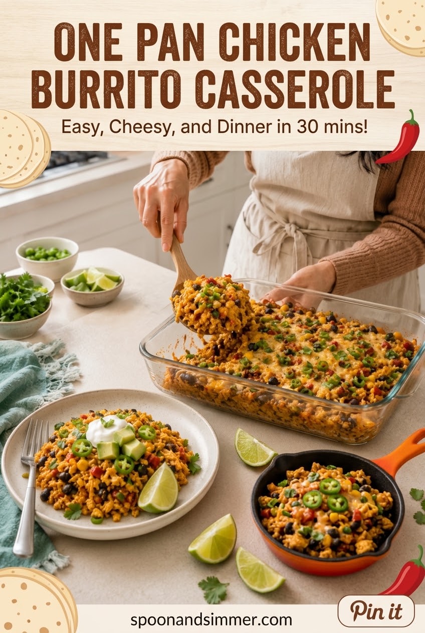 One Pan Chicken Burrito Casserole
