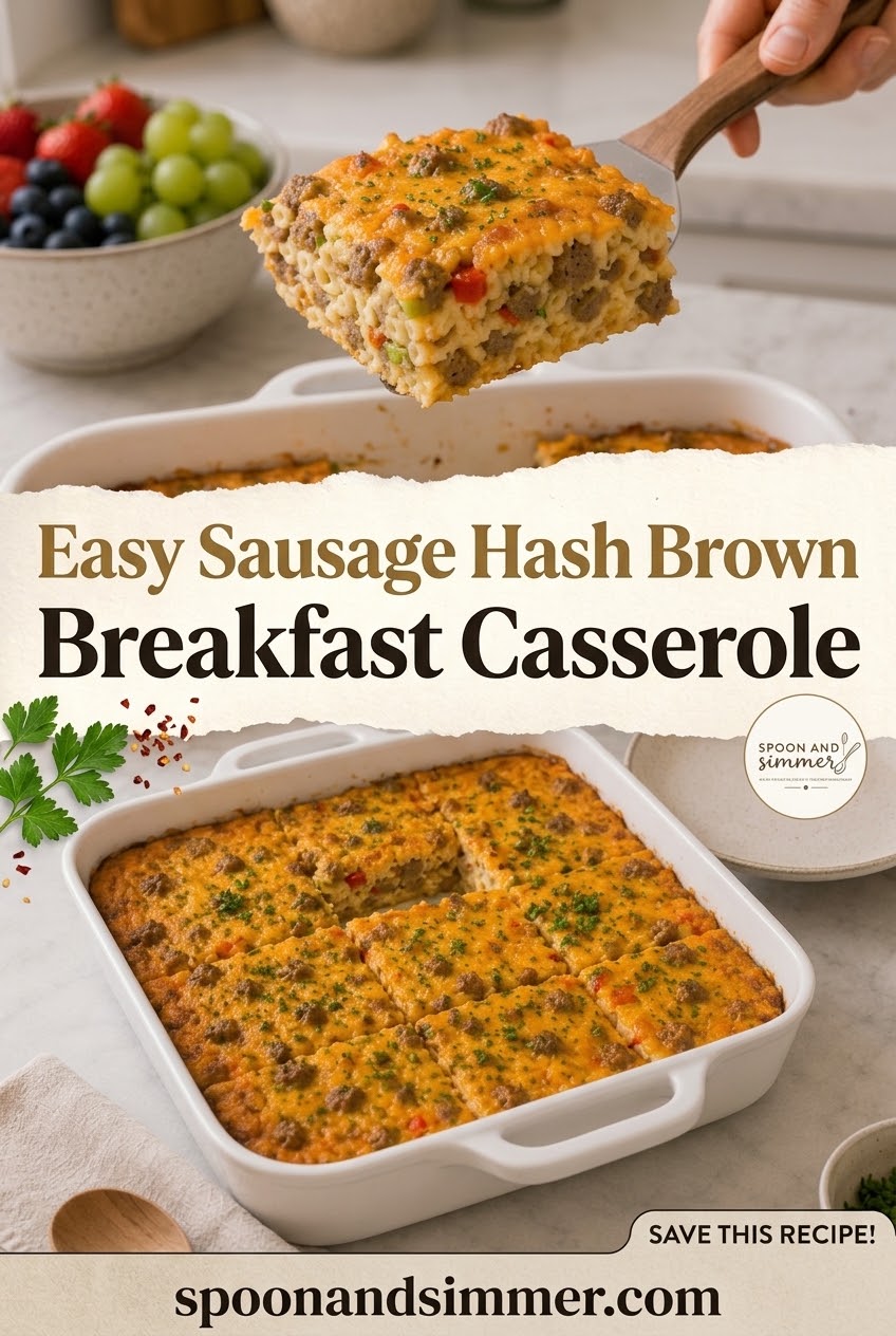 Easy Sausage Hash Brown Breakfast Casserole
