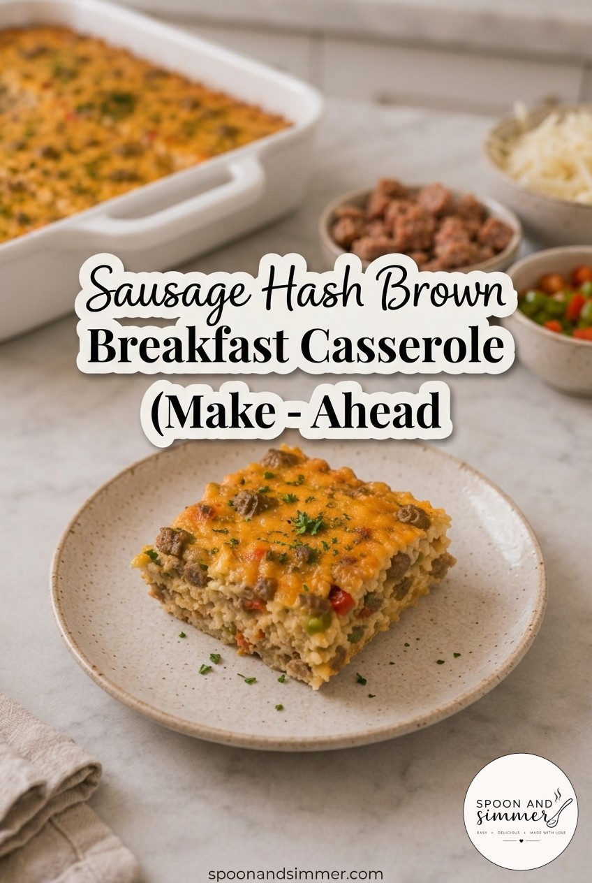 Sausage Hash Brown Breakfast Casserole (Make - Ahead