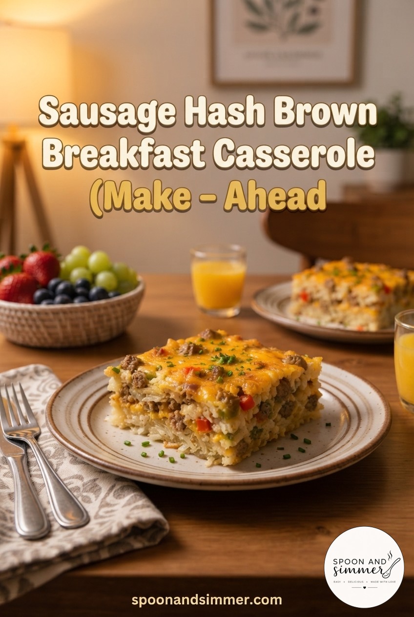 Sausage Hash Brown Breakfast Casserole (Make - Ahead