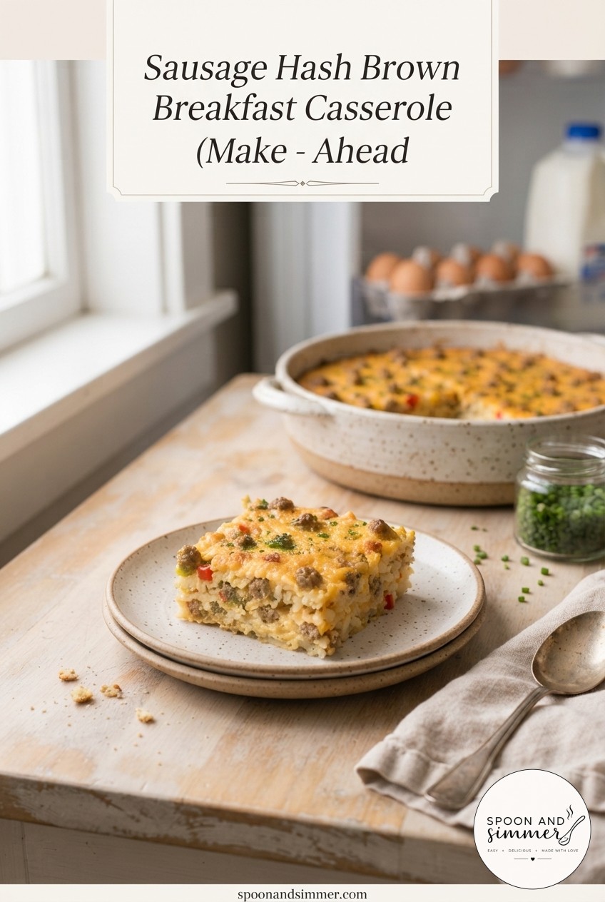 Sausage Hash Brown Breakfast Casserole (Make - Ahead
