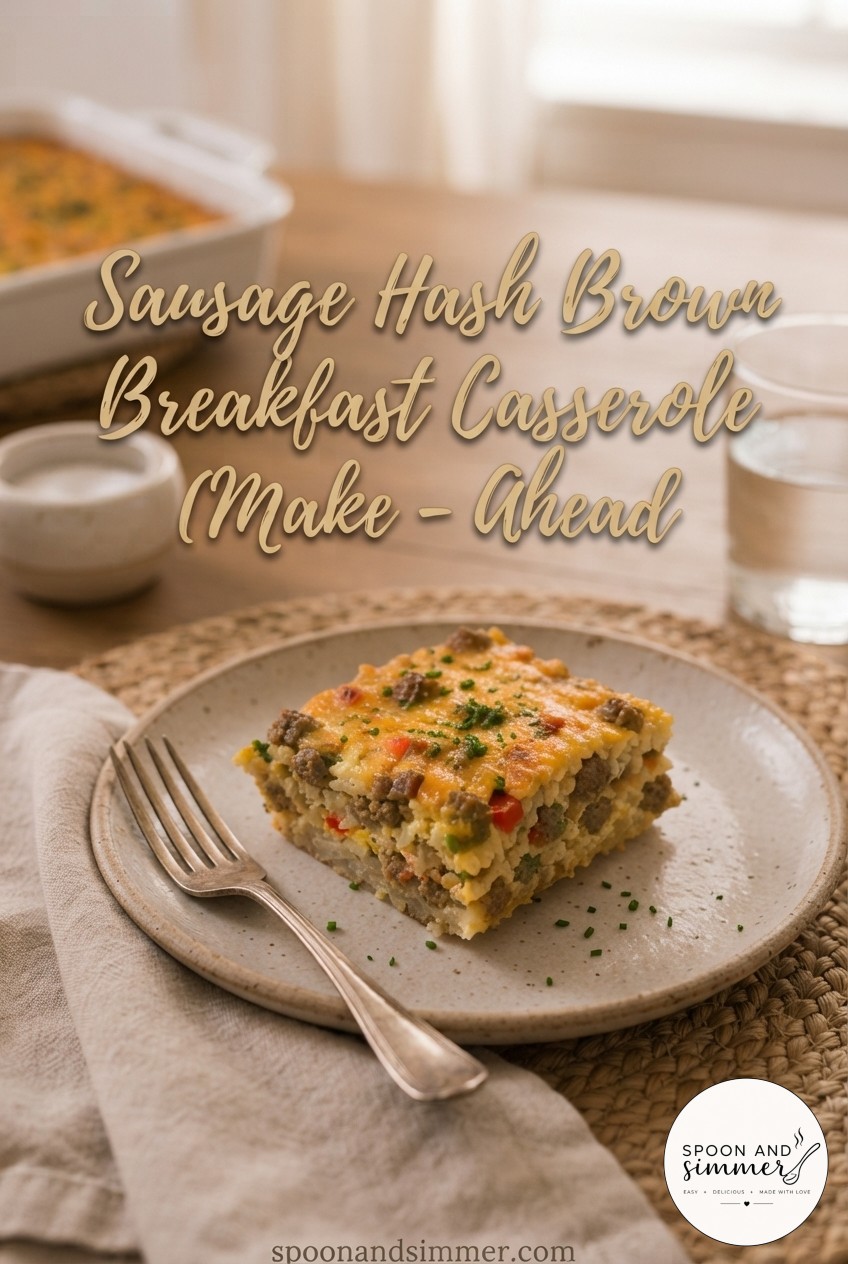 Sausage Hash Brown Breakfast Casserole (Make - Ahead