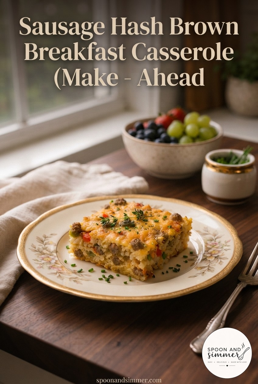 Sausage Hash Brown Breakfast Casserole (Make - Ahead