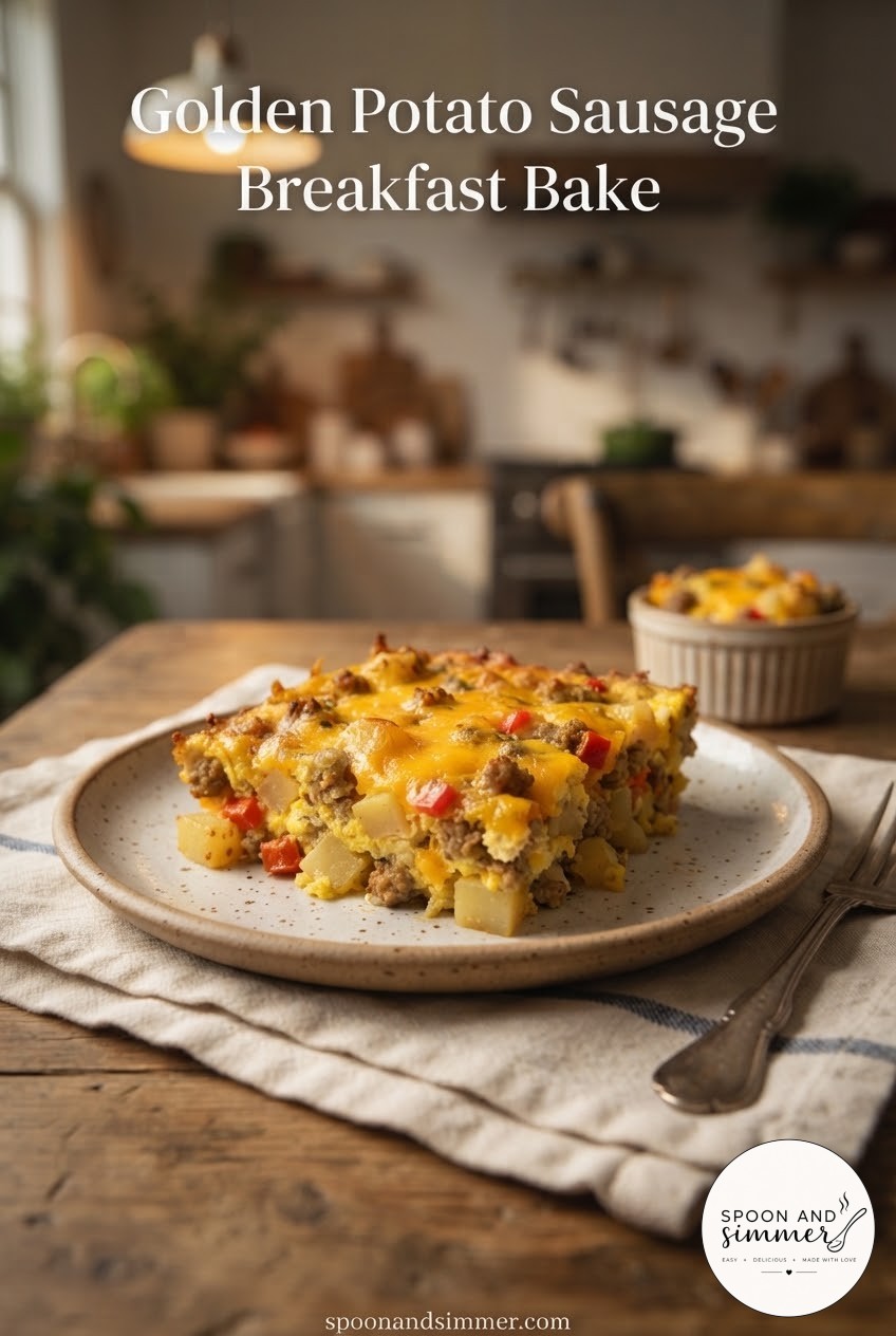 Golden Potato Sausage Breakfast Bake