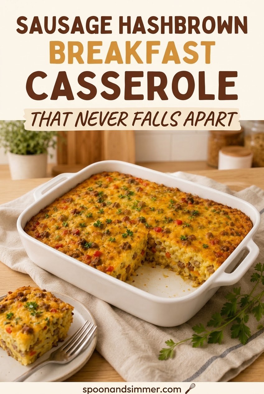 Sausage Hashbrown Breakfast Casserole That Never Falls Apart